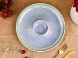 Studio Pottery Dreamy Pastel Spiral  Chip and Dip Platter