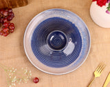 Studio Pottery Twilight Spiral Chip and Dip Platter