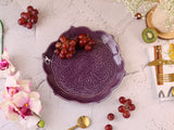 Studio Pottery Purple Embossed Platter