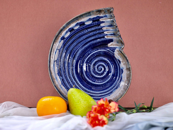 Studio Pottery Havana Spiral Shell Platter