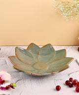 Studio Pottery Green Sunflower Platter Large