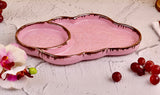 Studio Pottery Pink Cloud Chip and Dip Platter