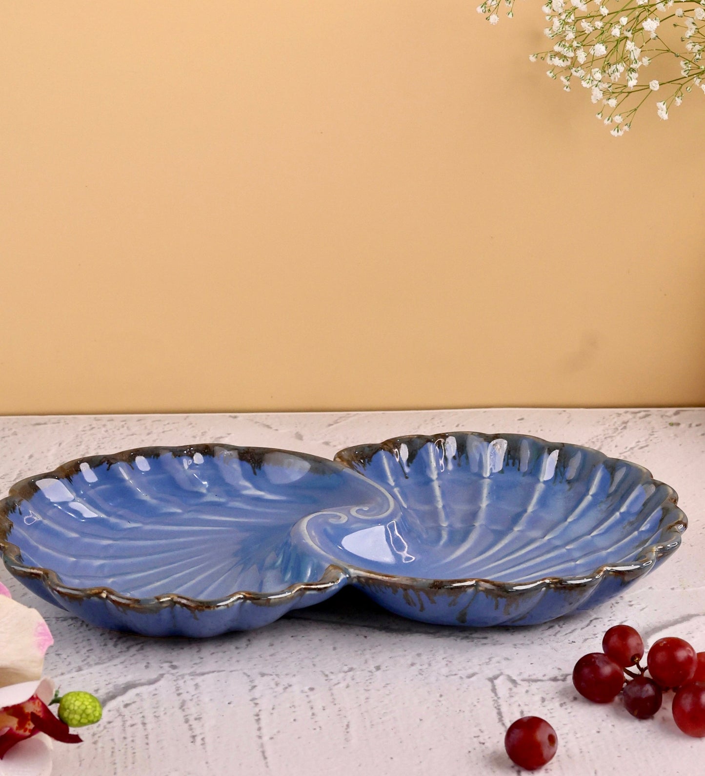 Studio Pottery Double Shell Platters