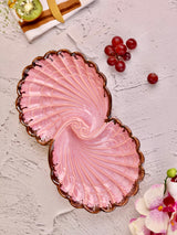 Studio Pottery Pink Double Shell Platter