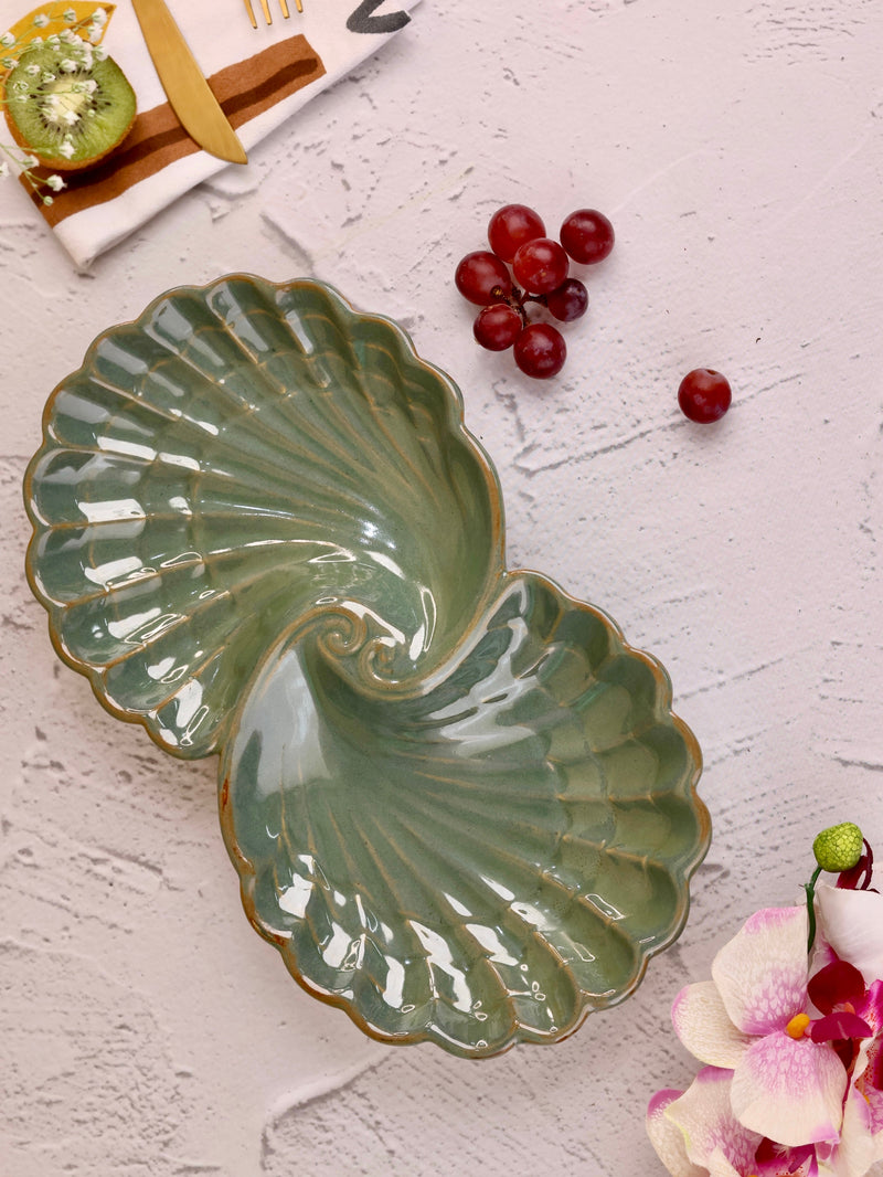 Studio Pottery Double Shell Platters