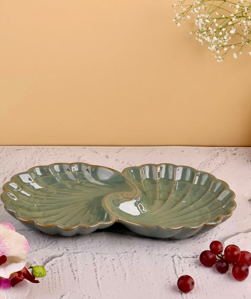 Studio Pottery Double Shell Platters