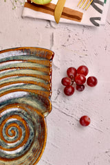 Studio Pottery Kira Spiral Shell Platter