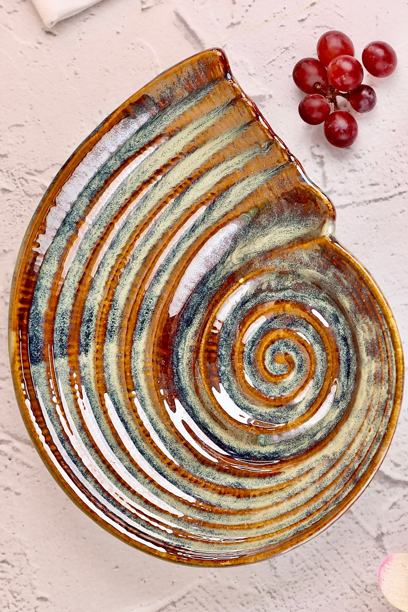 Studio Pottery Kira Spiral Shell Platter
