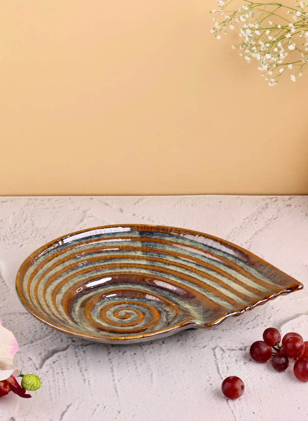 Studio Pottery Kira Spiral Shell Platter