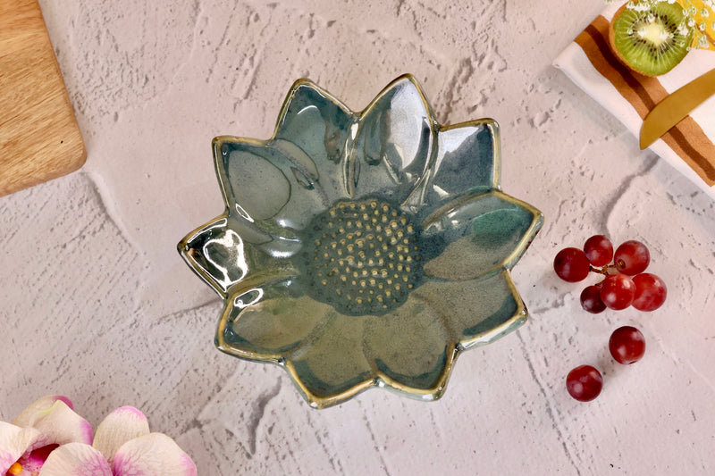 Green Sunflower Platter Small