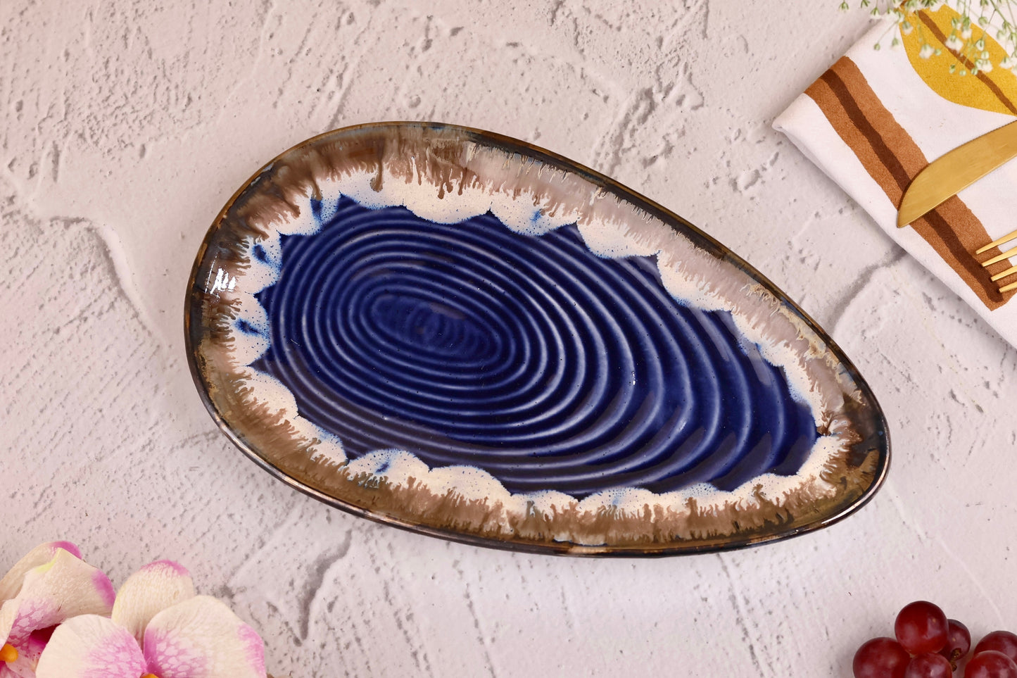 Havana Oblong Blue Shell Platter