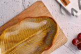 Beige Curved Leaf Shallow Bowl