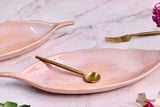 Pink Leaf Platter Large