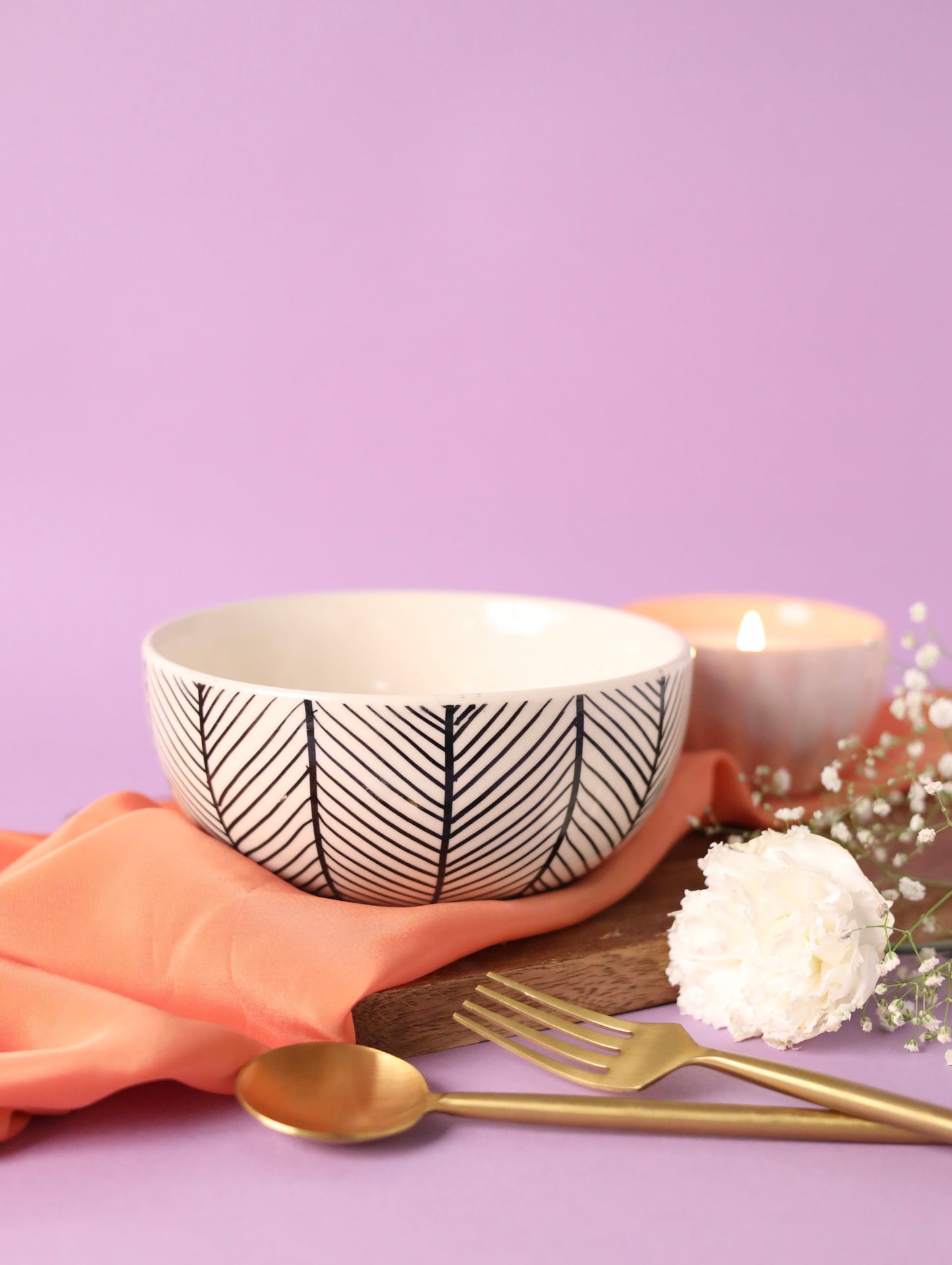 Black and White Chevron Serving Bowls