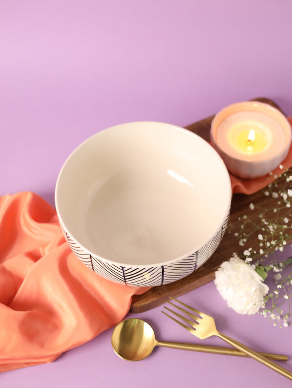 Black and White Chevron Serving Bowls