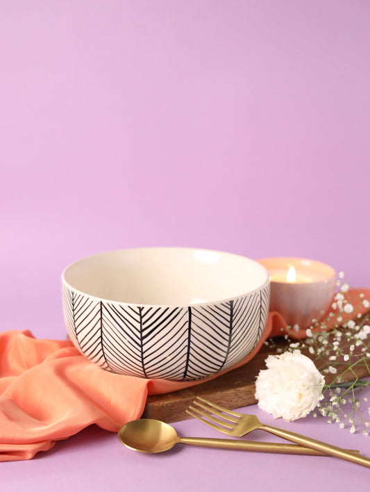 Black and White Chevron Serving Bowls