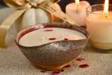 Scented Candle in Reusable Heart shaped Ceramic Bowl - Mogra