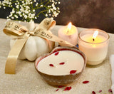 Scented Candle in Reusable Heart shaped Ceramic Bowl - Mogra