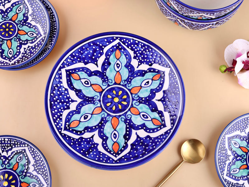 Blue Mandala Handpainted Dinner Plate