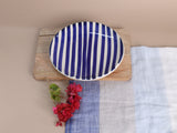 Blue thick stripe Snack Plate
