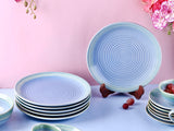Dreamy Pastel Studio Pottery Dinner Set for 2 - 7 pieces