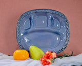 Indian Meal Studio Pottery Thali - Blue, Green, White Speckled