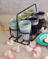 6 Chai Glasses with Stand