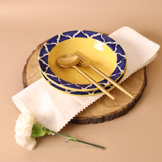 Yellow Blue Moroccan Pasta Plate Small