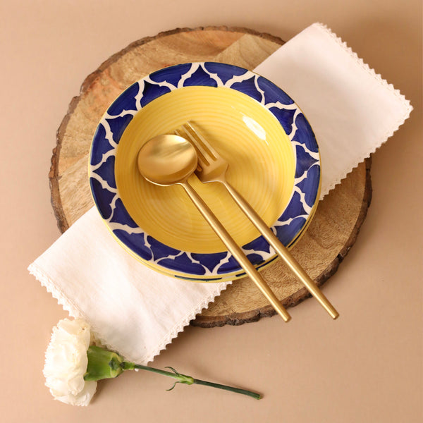 Yellow Blue Moroccan Pasta Plate Small