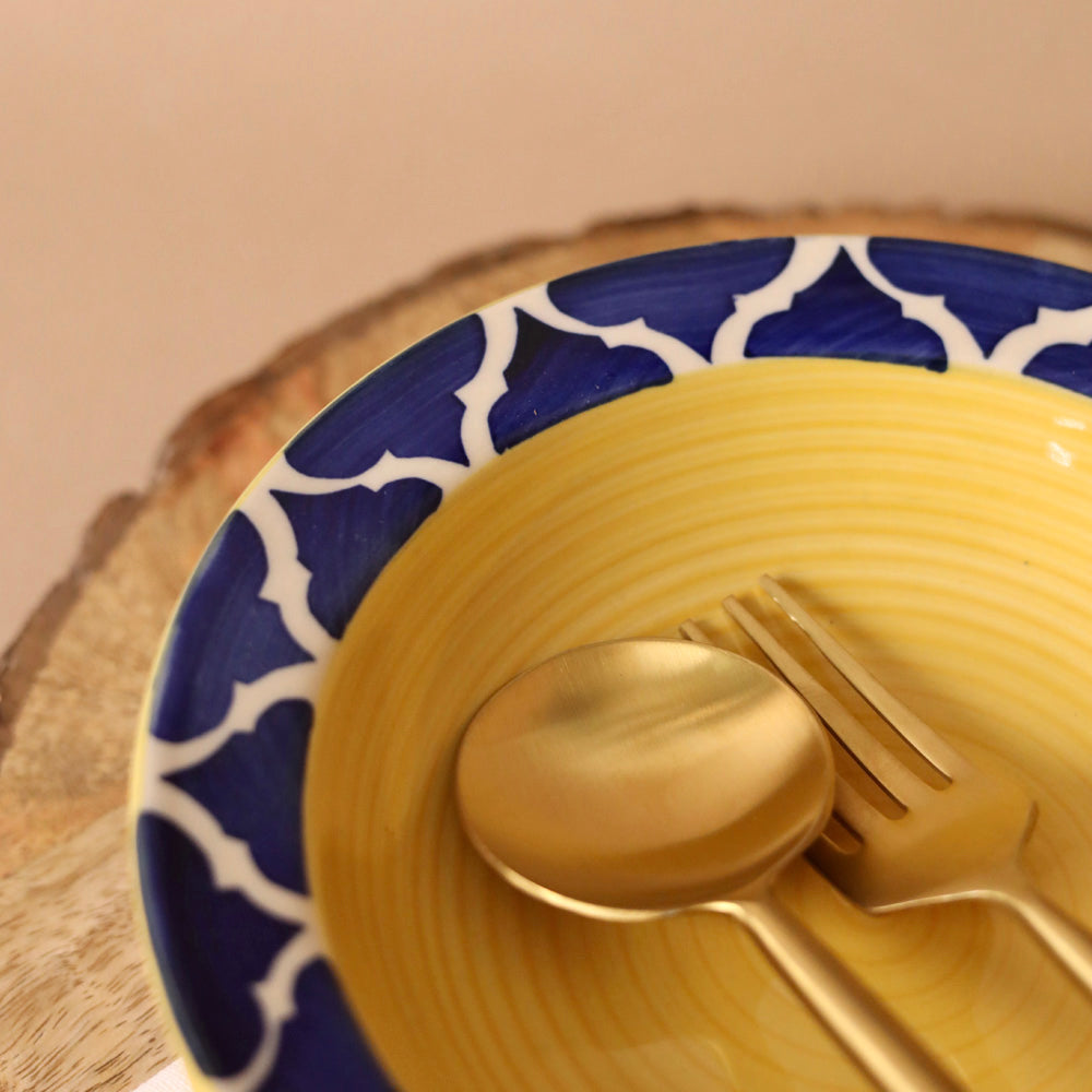 Yellow Blue Moroccan Pasta Plate Small