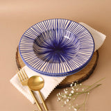 Mykonos Blue and White Pasta Plate Large