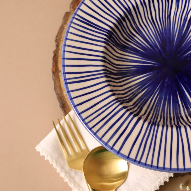 Mykonos Blue and White Pasta Plate Large