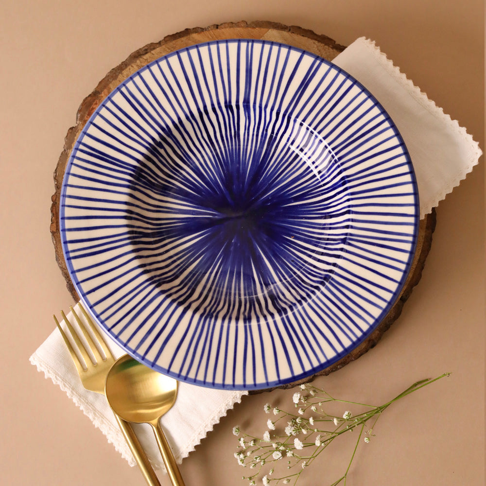 Mykonos Blue and White Pasta Plate Large