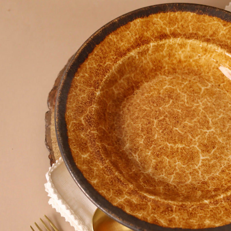 Deep Yellow Studio Pottery Pasta Plate Large