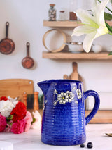 Blue Floral Pitcher