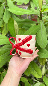 Coquette Handmade Bow Heart Mug - Set of 2