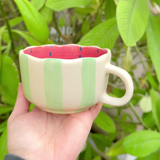 Watermelon Burst Handmade Wide Mug